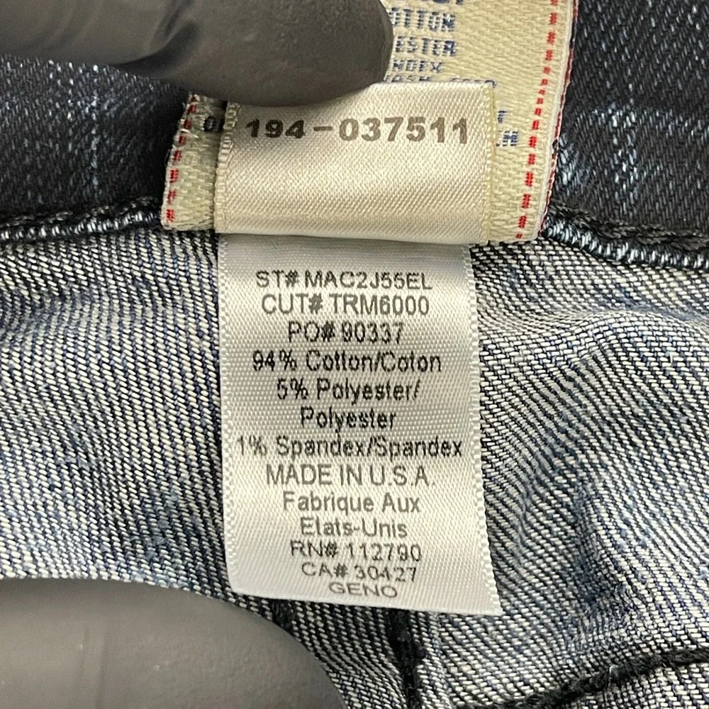 True Religion Blue Denim Geno‎ Straight Leg Jeans Mens Dark Wash Casual Size 33